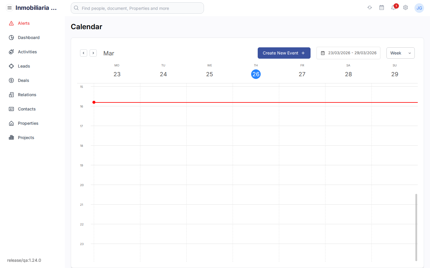 Kalenderweergave in Tesoro CRM