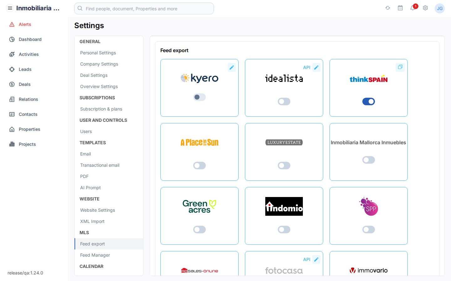 Feed Export portaallijst